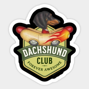 Dachsund Club Flame Car Sticker